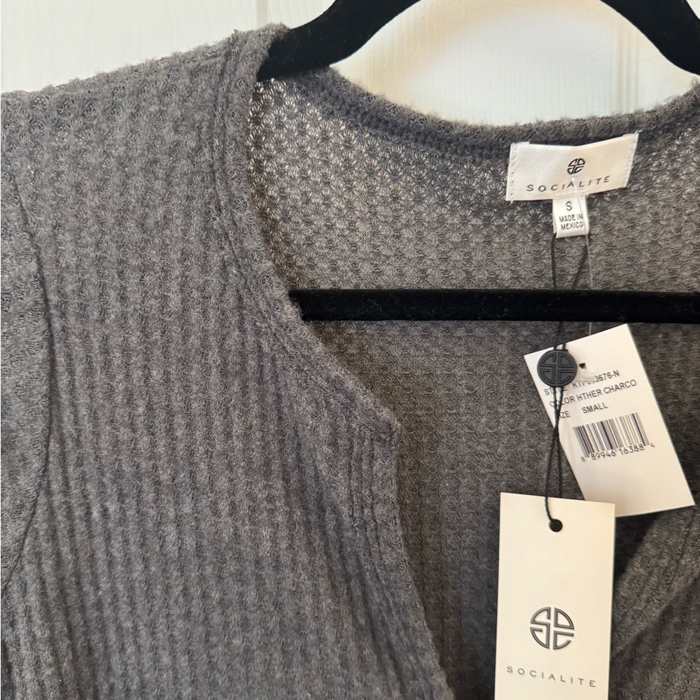 Socialite Charcoal Knit Cardigan